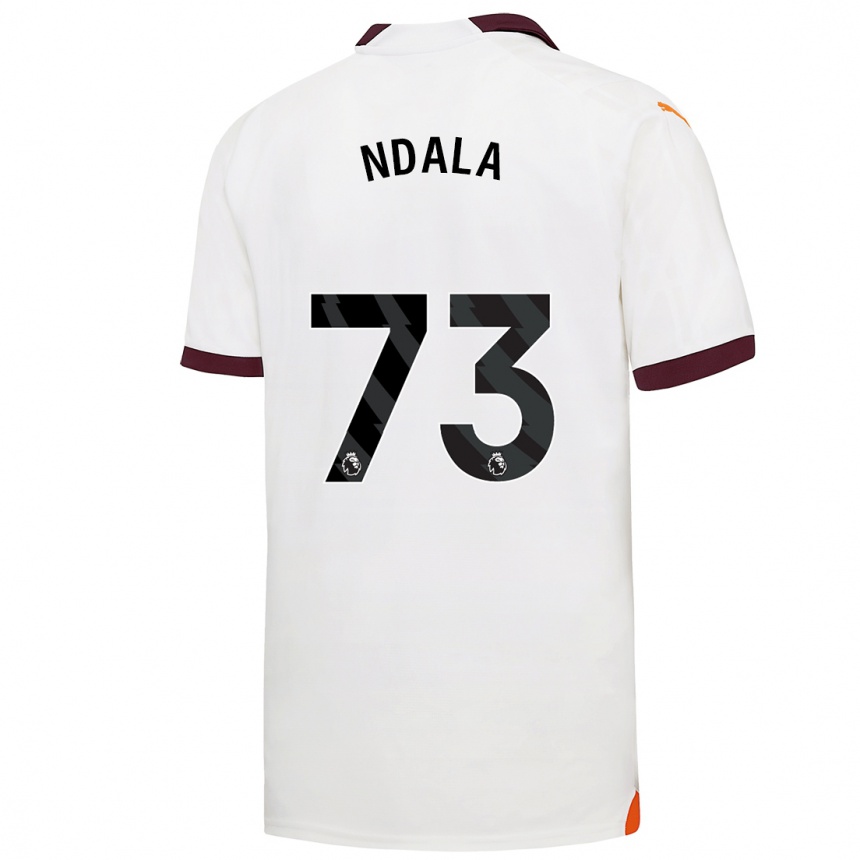 Men  Joel Ndala #73 White Away Jersey 2023/24 T-Shirt