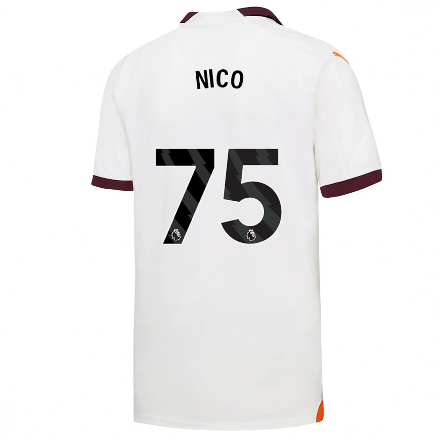 Men  Nico O'reilly #75 White Away Jersey 2023/24 T-Shirt