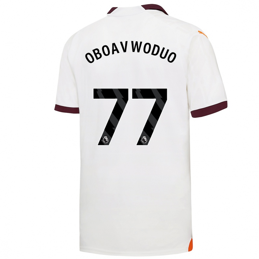 Men  Justin Oboavwoduo #77 White Away Jersey 2023/24 T-Shirt