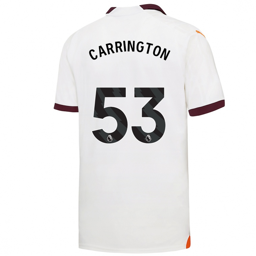 Men  Ezra Carrington #53 White Away Jersey 2023/24 T-Shirt