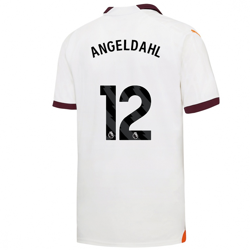 Men  Filippa Angeldahl #12 White Away Jersey 2023/24 T-Shirt