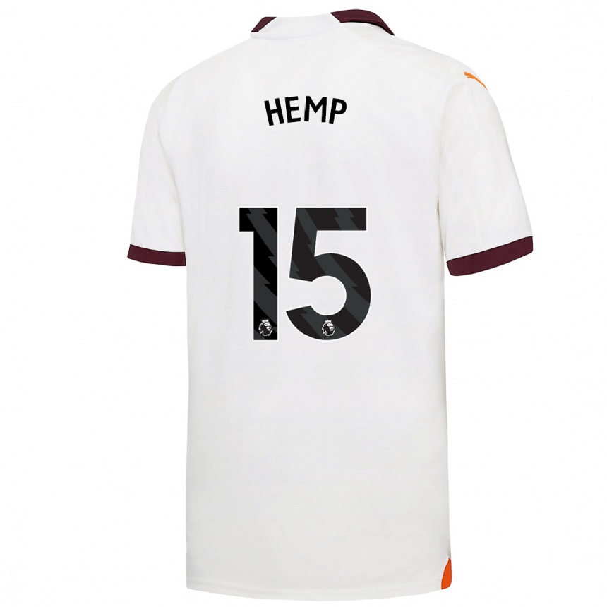 Men  Lauren Hemp #15 White Away Jersey 2023/24 T-Shirt