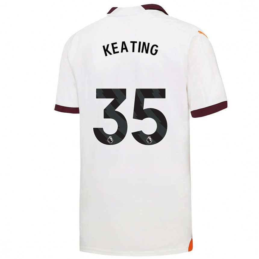 Men  Khiara Keating #35 White Away Jersey 2023/24 T-Shirt