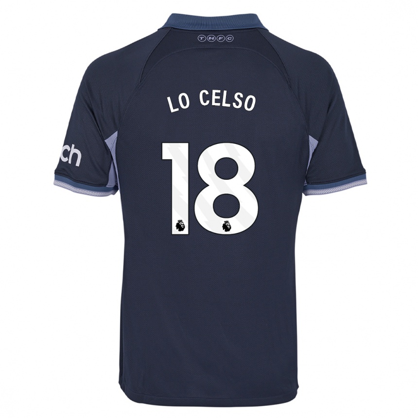 Men  Giovani Lo Celso #18 Dark Blue Away Jersey 2023/24 T-Shirt