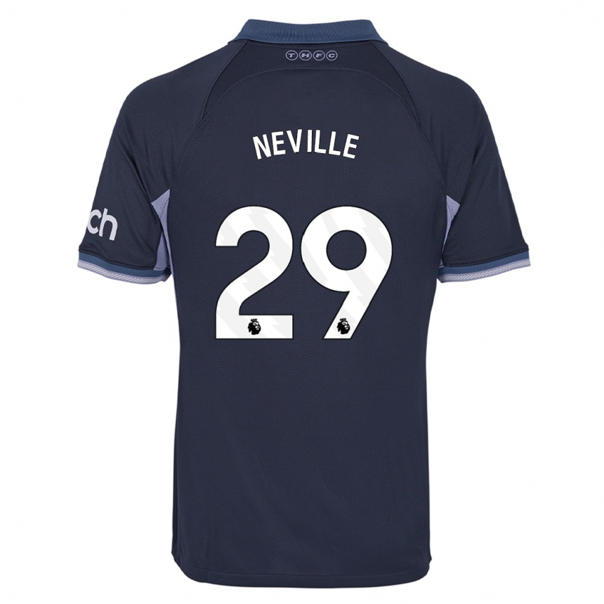 Men  Ashleigh Neville #29 Dark Blue Away Jersey 2023/24 T-Shirt