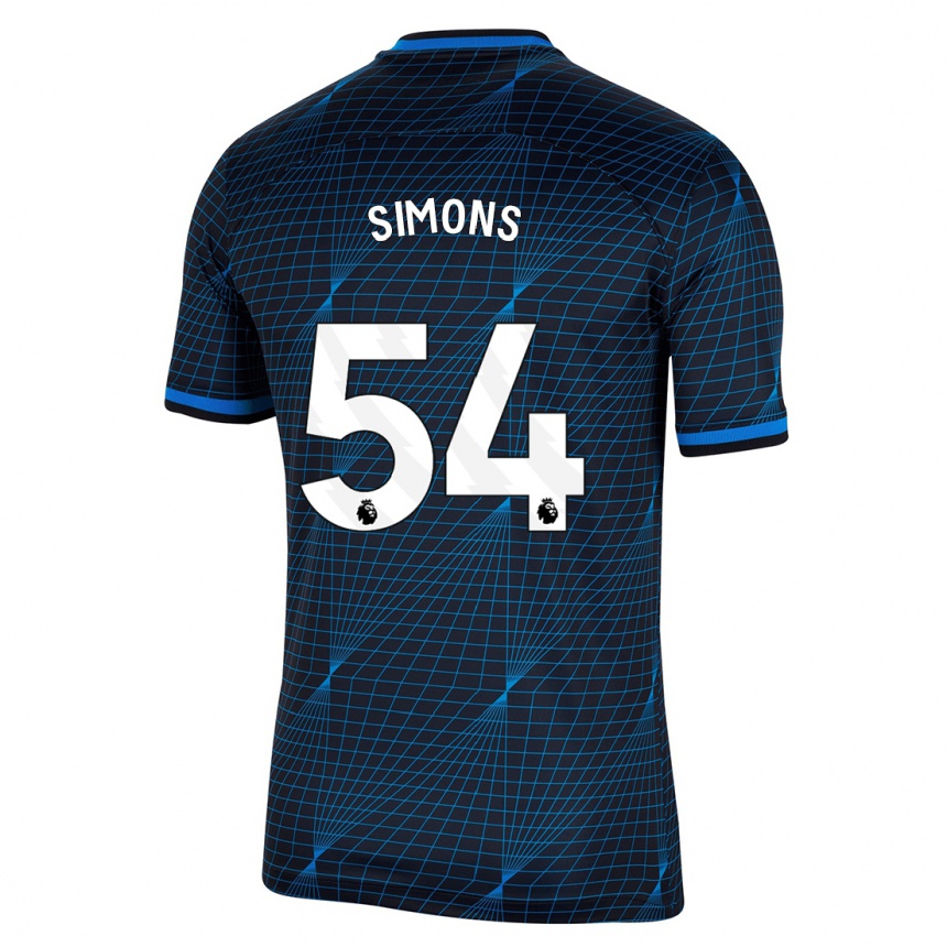 Men  Xavier Simons #54 Dark Blue Away Jersey 2023/24 T-Shirt