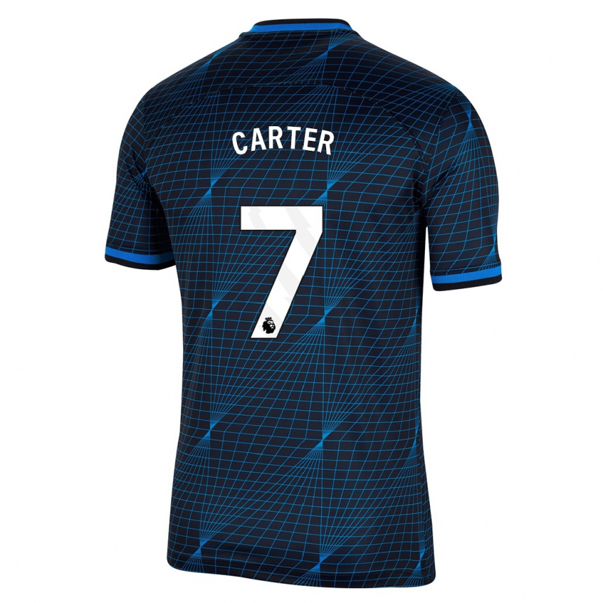 Men  Jessica Carter #7 Dark Blue Away Jersey 2023/24 T-Shirt