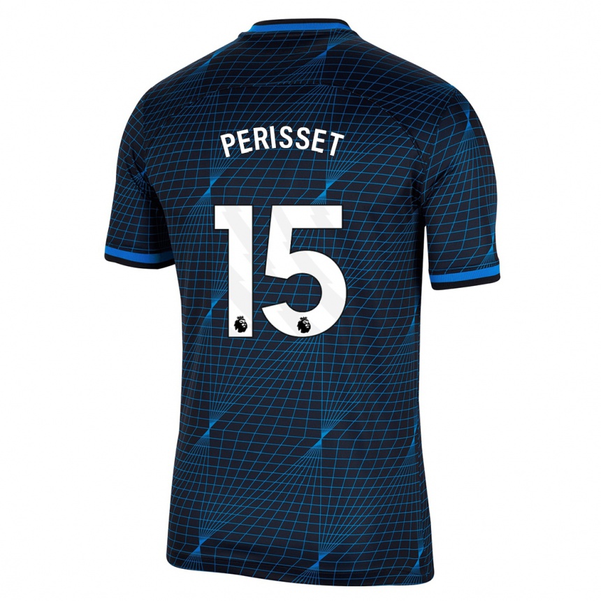 Men  Eve Perisset #15 Dark Blue Away Jersey 2023/24 T-Shirt