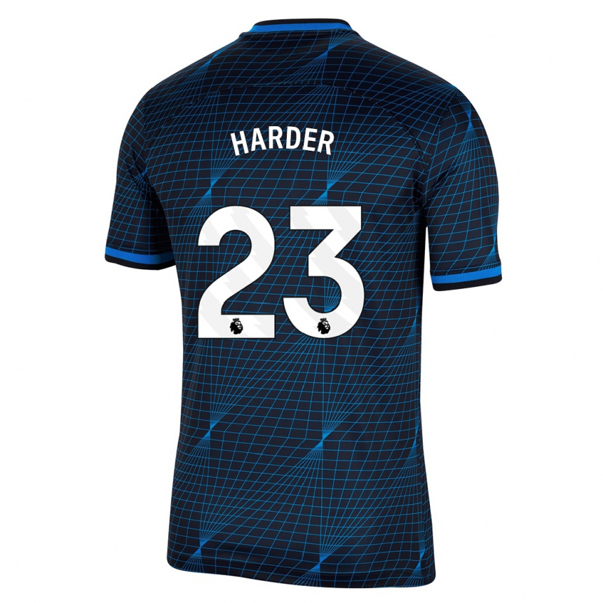 Men  Pernille Harder #23 Dark Blue Away Jersey 2023/24 T-Shirt