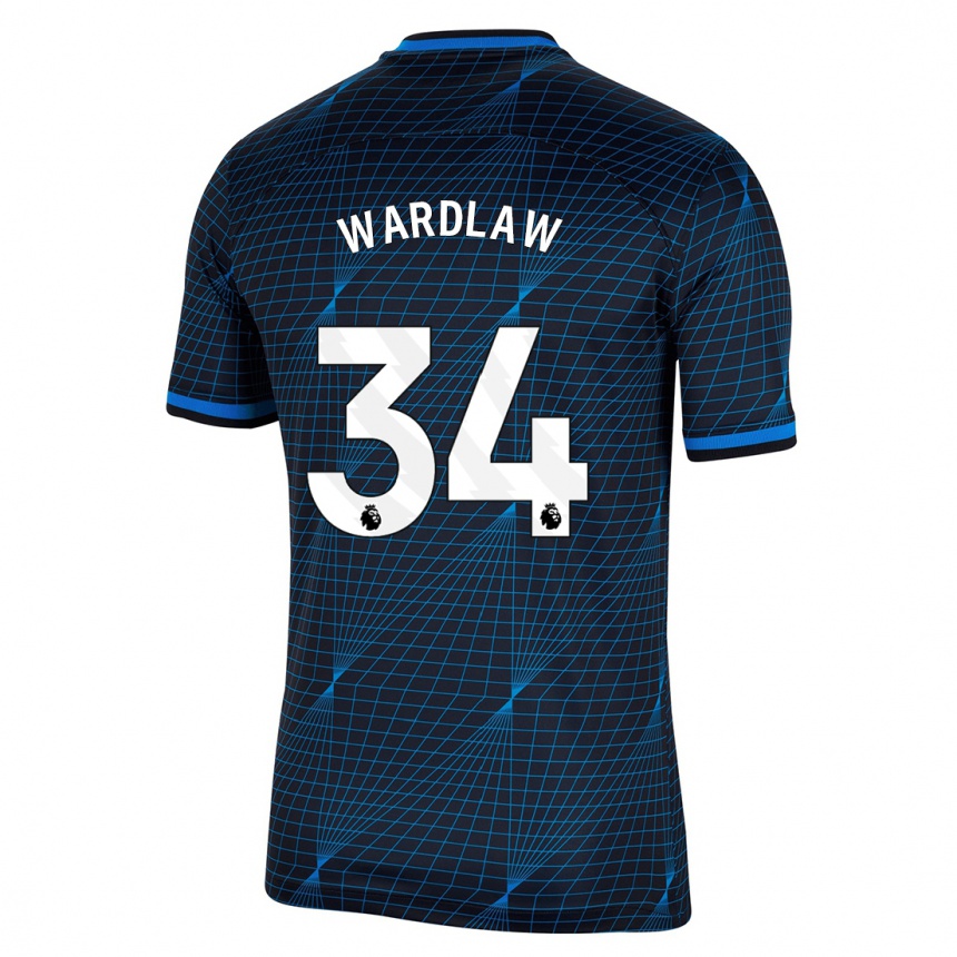 Men  Charlotte Wardlaw #34 Dark Blue Away Jersey 2023/24 T-Shirt
