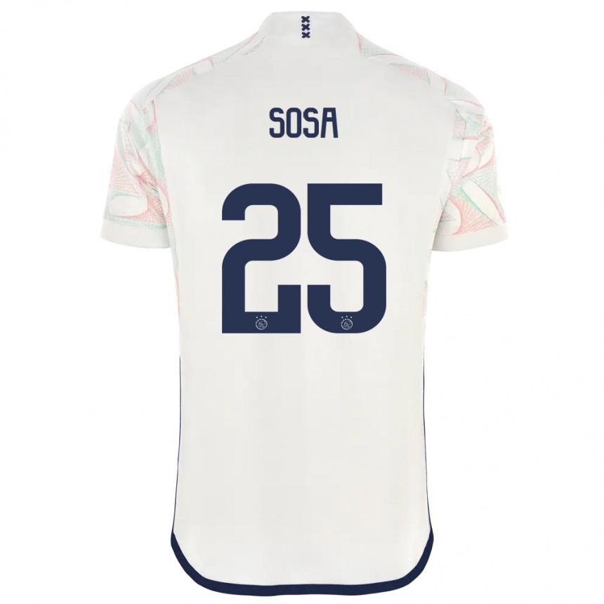 Men  Borna Sosa #25 White Away Jersey 2023/24 T-Shirt