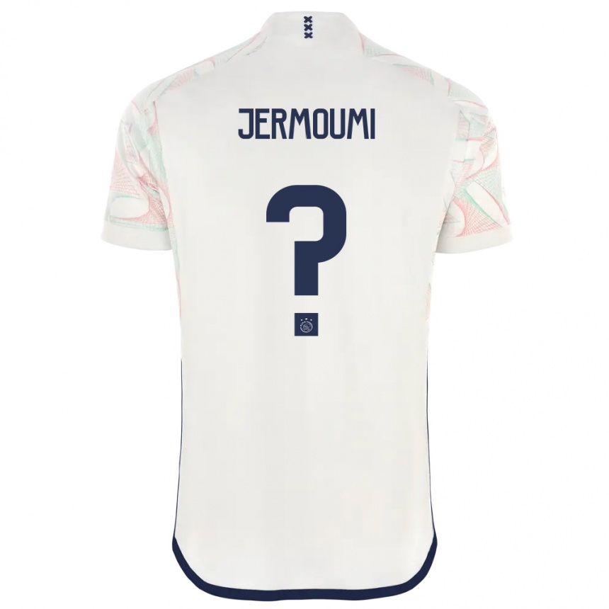 Men  Diyae Jermoumi #0 White Away Jersey 2023/24 T-Shirt