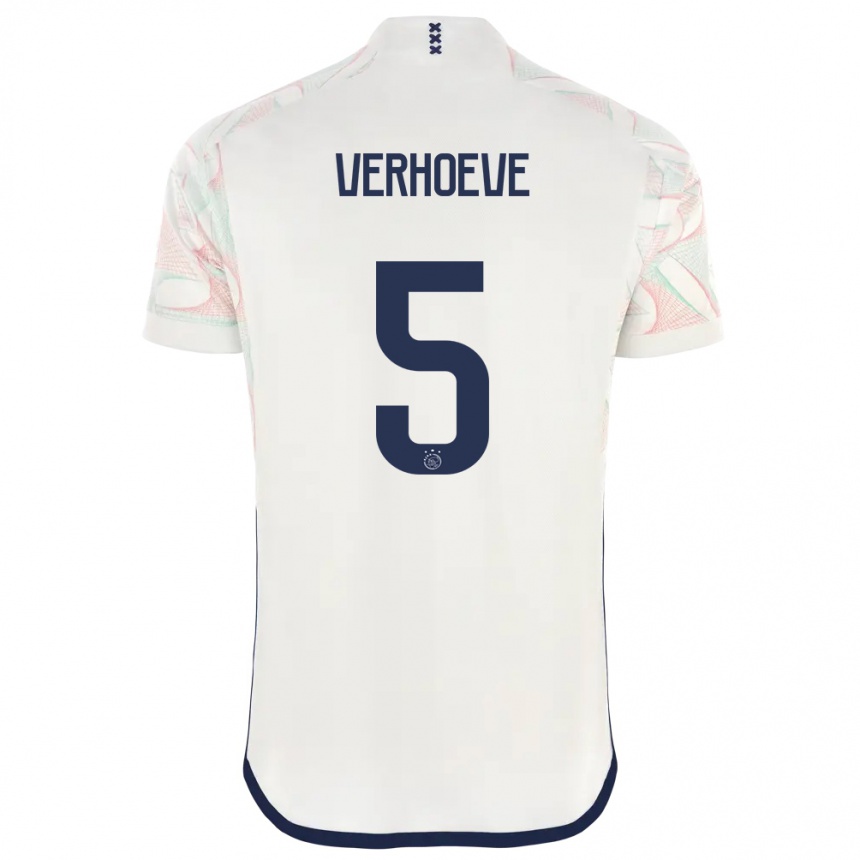 Men  Soraya Verhoeve #5 White Away Jersey 2023/24 T-Shirt