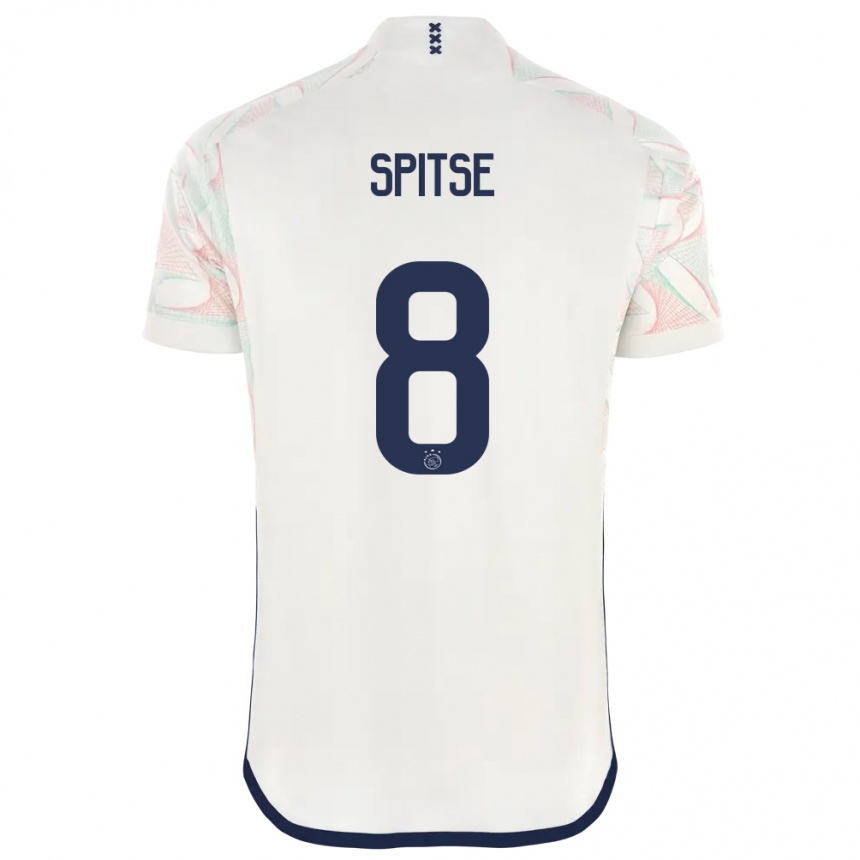 Men  Sherida Spitse #8 White Away Jersey 2023/24 T-Shirt