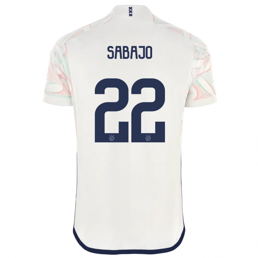 Men  Quinty Sabajo #22 White Away Jersey 2023/24 T-Shirt