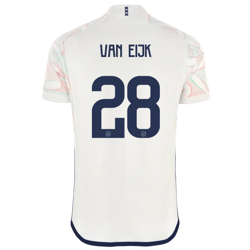 Men  Regina Van Eijk #28 White Away Jersey 2023/24 T-Shirt