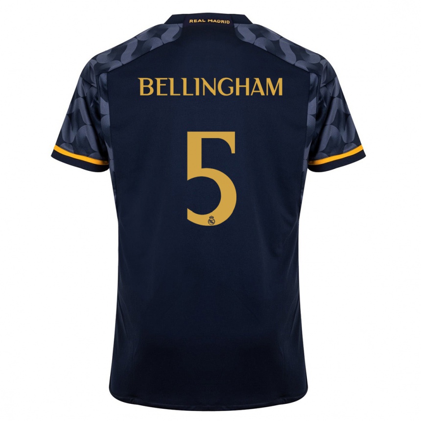 Men  Jude Bellingham #5 Dark Blue Away Jersey 2023/24 T-Shirt