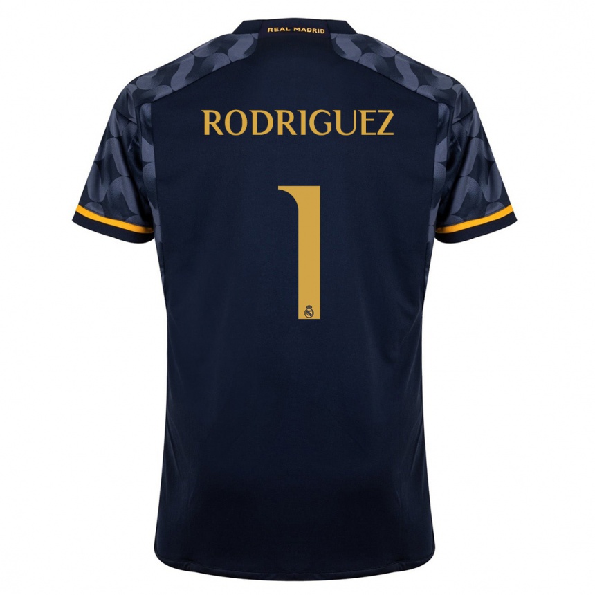 Men  Misa Rodriguez #1 Dark Blue Away Jersey 2023/24 T-Shirt