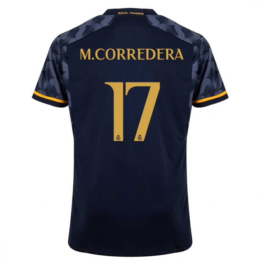 Men  Marta Corredera #17 Dark Blue Away Jersey 2023/24 T-Shirt