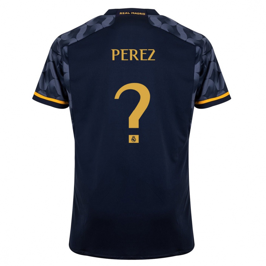 Men  Yeray Perez #0 Dark Blue Away Jersey 2023/24 T-Shirt