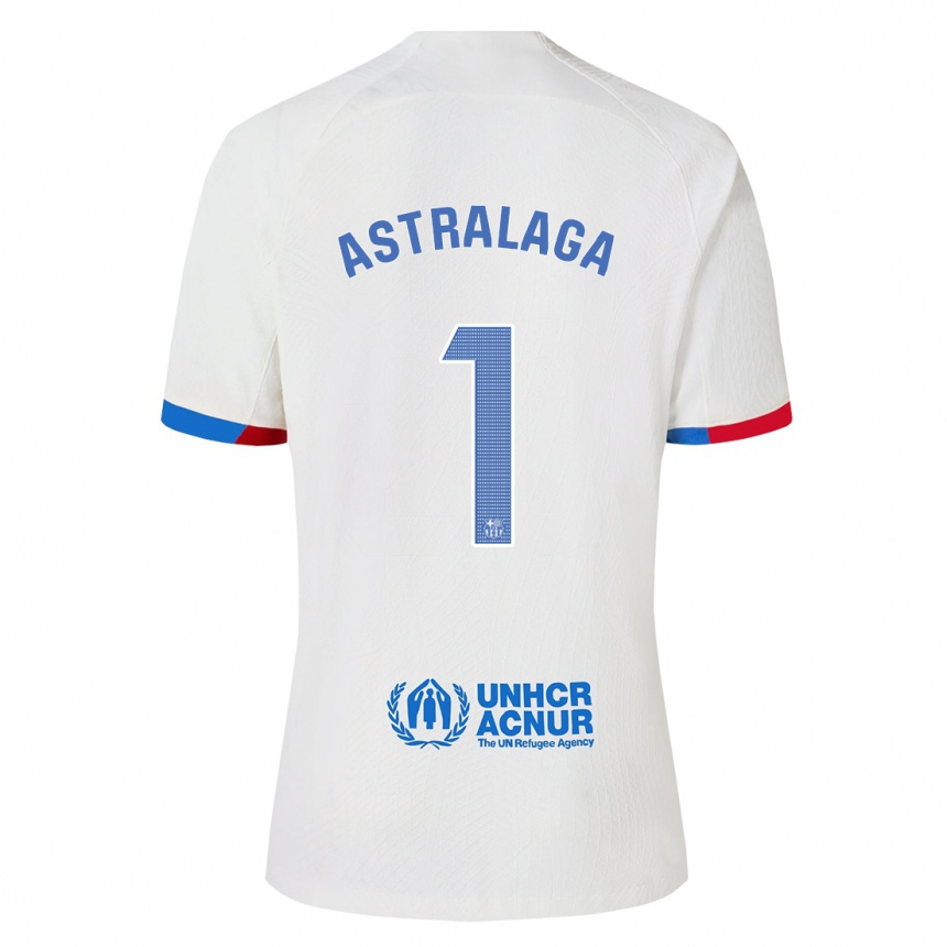 Men  Ander Astralaga #1 White Away Jersey 2023/24 T-Shirt