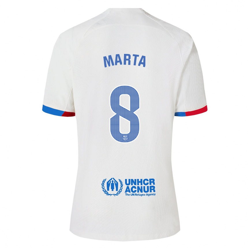 Men  Marta Torrejon #8 White Away Jersey 2023/24 T-Shirt