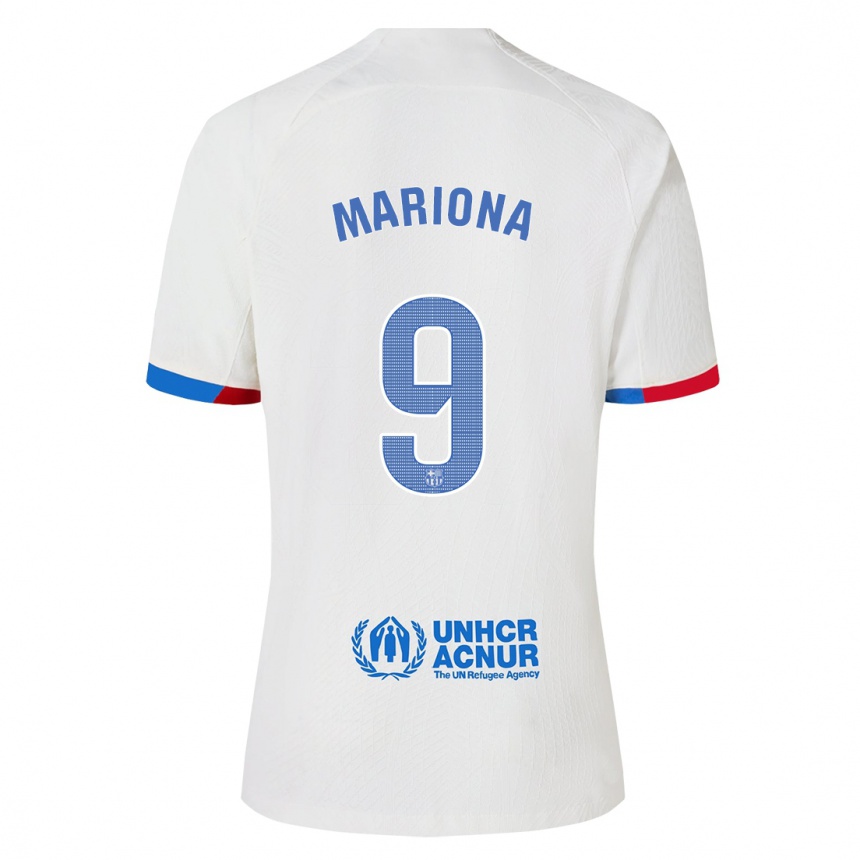 Men  Mariona Caldentey #9 White Away Jersey 2023/24 T-Shirt