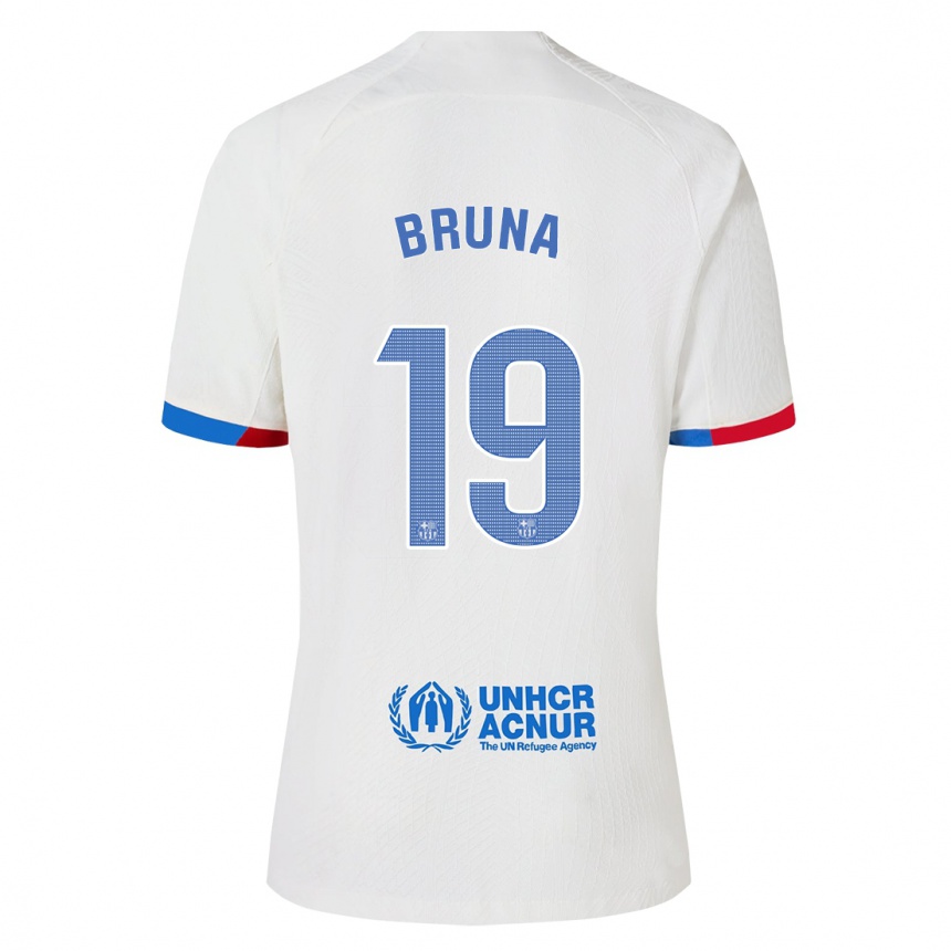 Men  Bruna Vilamala #19 White Away Jersey 2023/24 T-Shirt