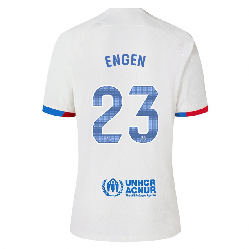 Men  Ingrid Engen #23 White Away Jersey 2023/24 T-Shirt