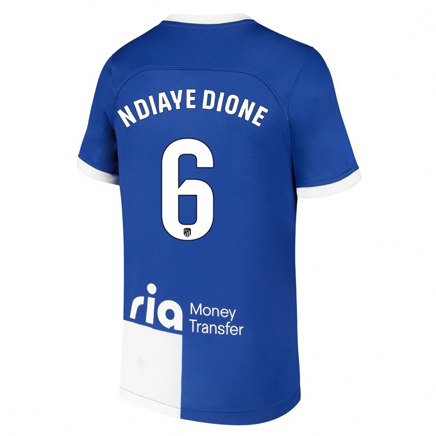 Men  Assane Ndiaye Dione #6 Blue White Away Jersey 2023/24 T-Shirt