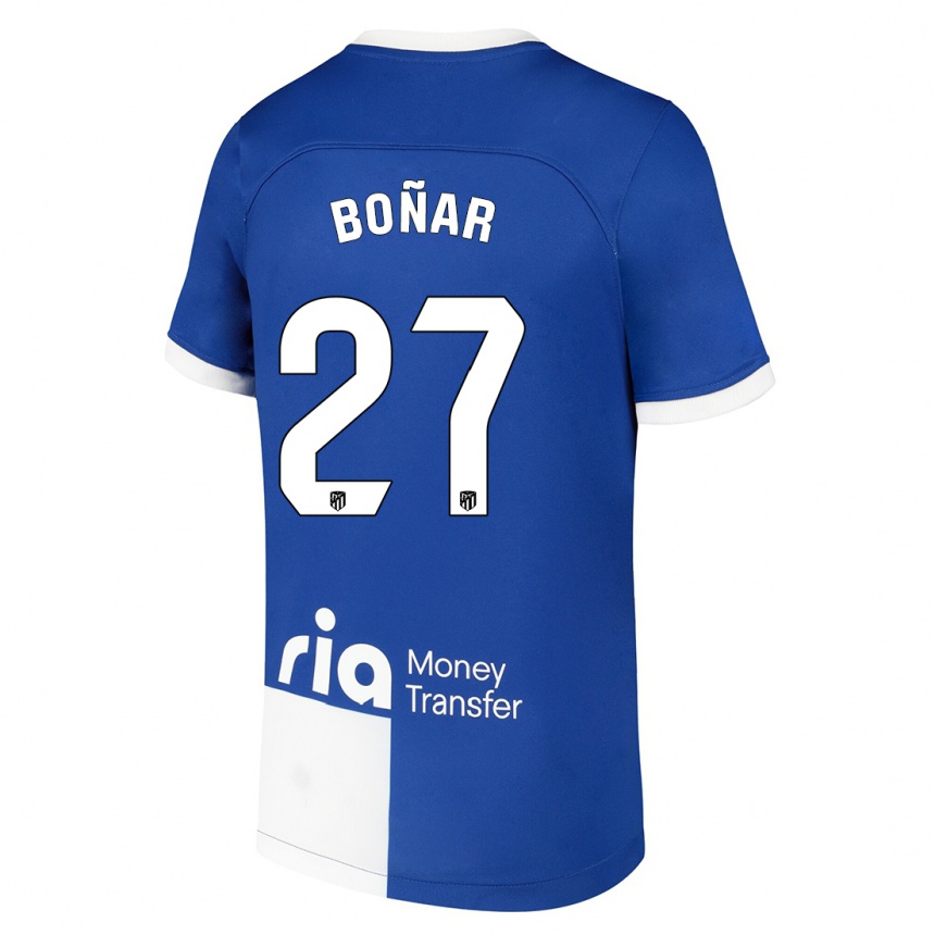 Men  Javier Boñar #27 Blue White Away Jersey 2023/24 T-Shirt