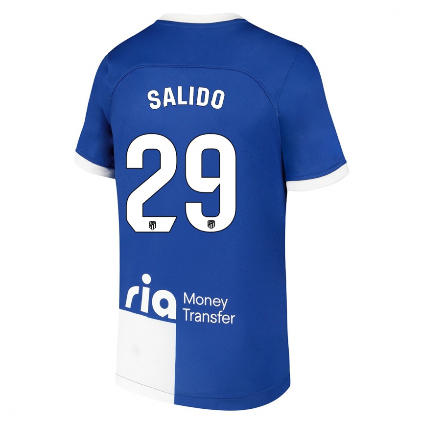 Men  Alberto Salido #29 Blue White Away Jersey 2023/24 T-Shirt