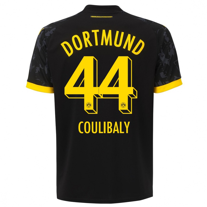 Men  Soumaila Coulibaly #44 Black Away Jersey 2023/24 T-Shirt