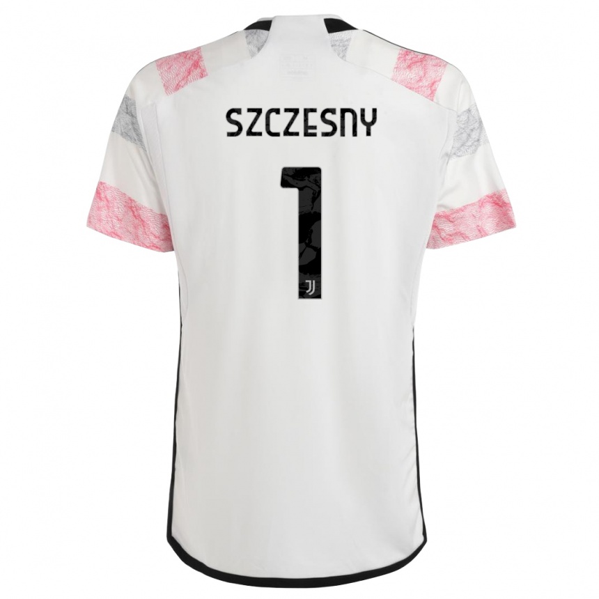 Men  Wojciech Szczesny #1 White Pink Away Jersey 2023/24 T-Shirt