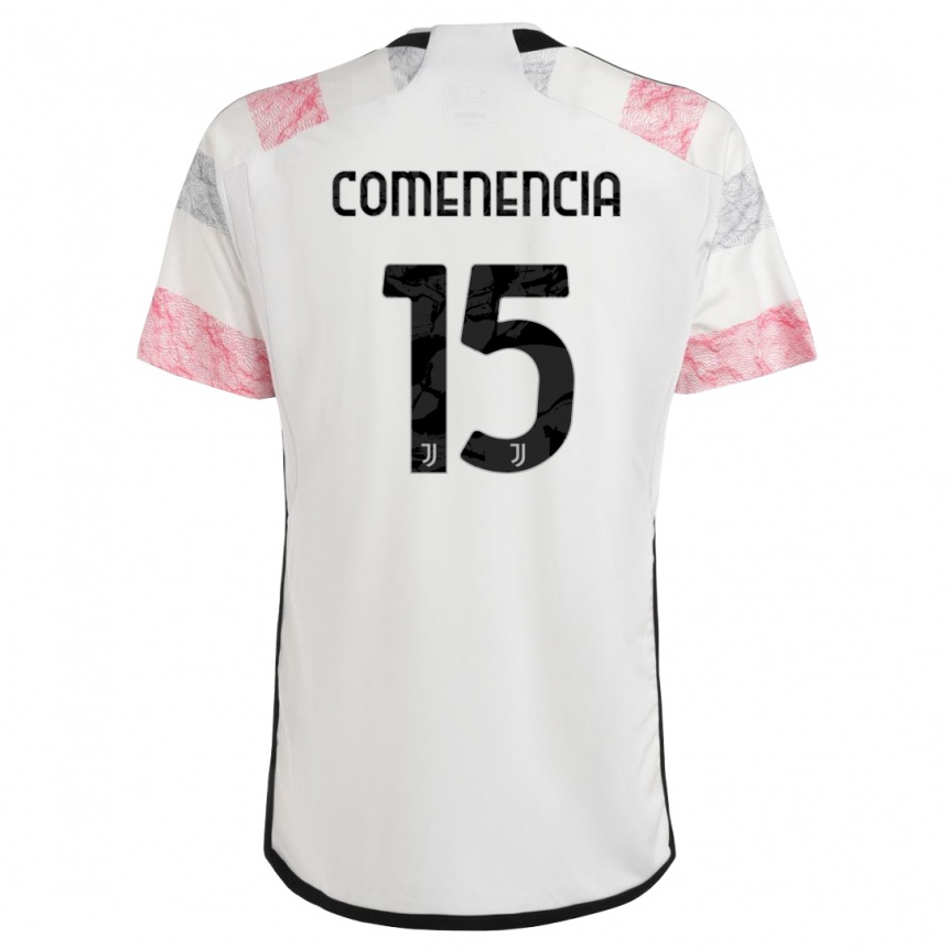 Men  Livano Comenencia #15 White Pink Away Jersey 2023/24 T-Shirt