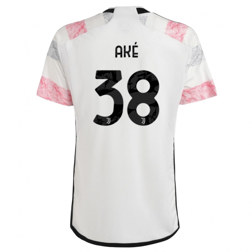 Men  Marley Ake #38 White Pink Away Jersey 2023/24 T-Shirt