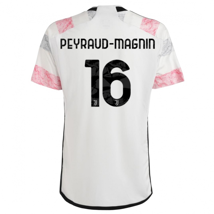 Men  Pauline Peyraud-Magnin #16 White Pink Away Jersey 2023/24 T-Shirt