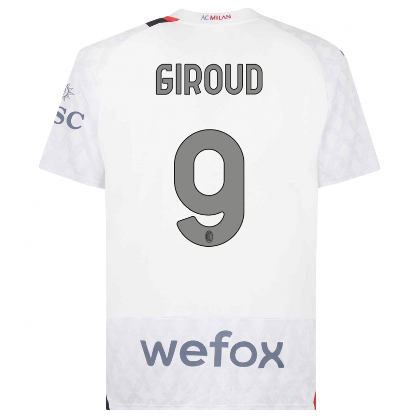 Men  Olivier Giroud #9 White Away Jersey 2023/24 T-Shirt