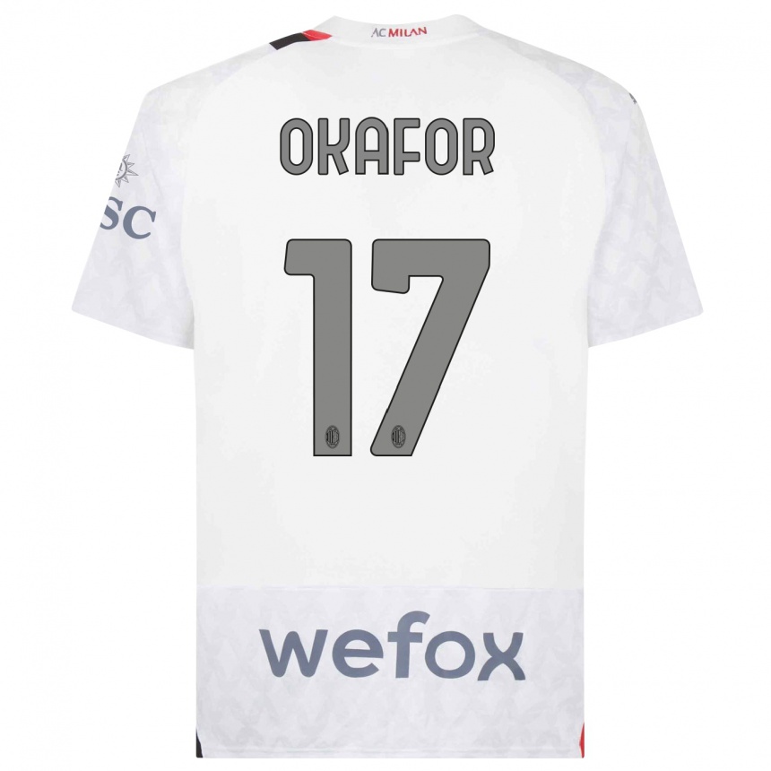 Men  Noah Okafor #17 White Away Jersey 2023/24 T-Shirt