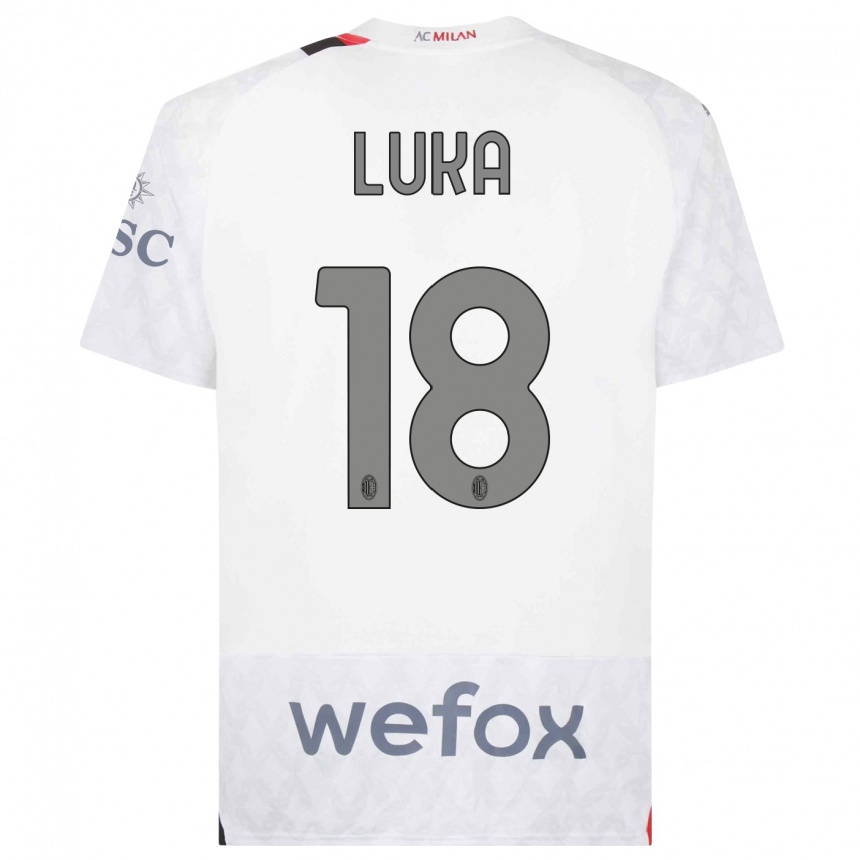 Men  Luka Romero #18 White Away Jersey 2023/24 T-Shirt