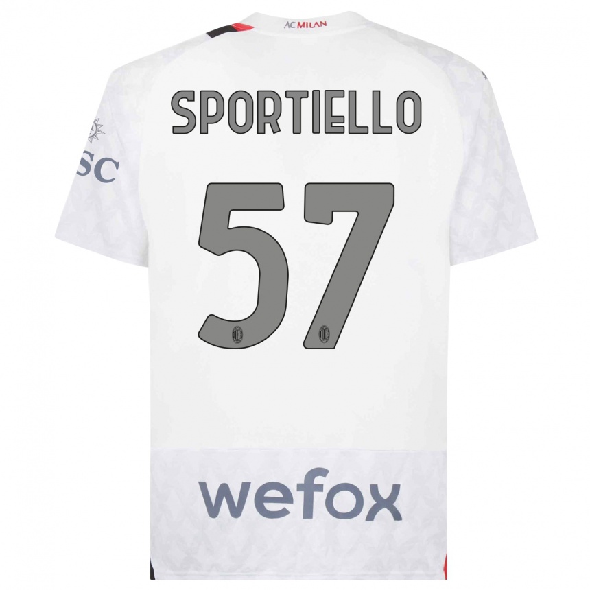 Men  Marco Sportiello #57 White Away Jersey 2023/24 T-Shirt