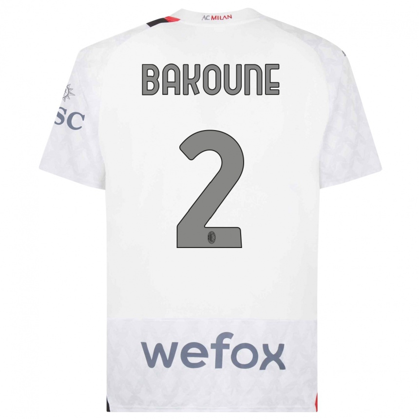 Men  Adam Bakoune #2 White Away Jersey 2023/24 T-Shirt