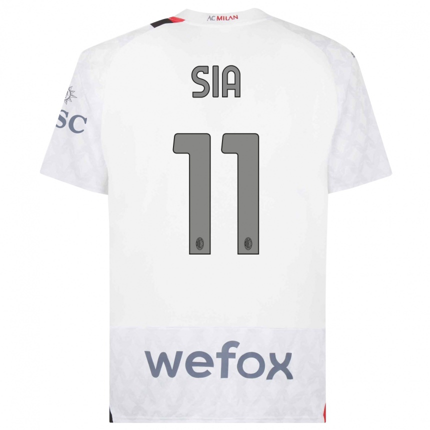 Men  Diego Sia #11 White Away Jersey 2023/24 T-Shirt