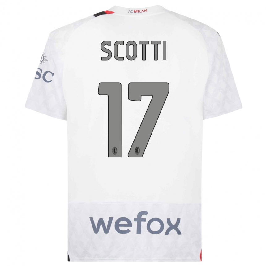 Men  Filippo Scotti #17 White Away Jersey 2023/24 T-Shirt