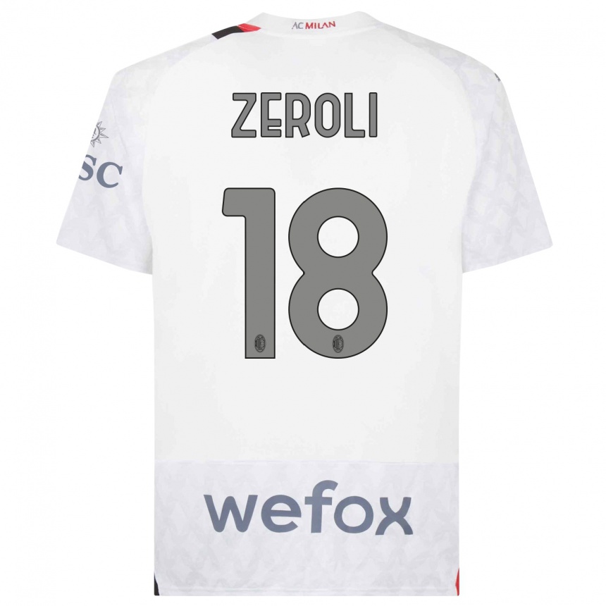 Men  Kevin Zeroli #18 White Away Jersey 2023/24 T-Shirt