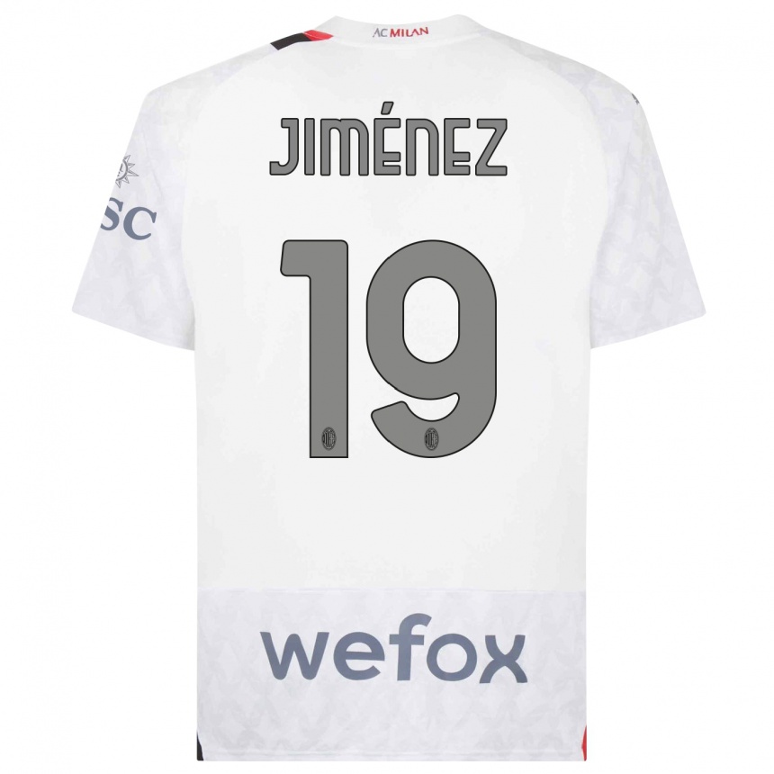 Men  Álex Jiménez #19 White Away Jersey 2023/24 T-Shirt