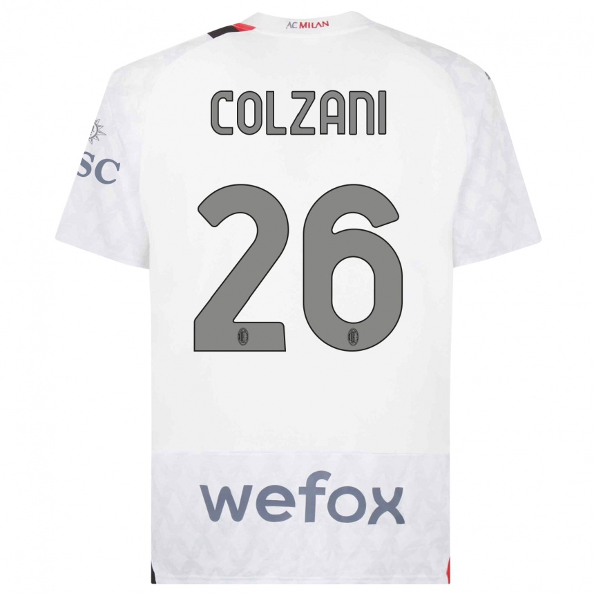 Men  Edoardo Colzani #26 White Away Jersey 2023/24 T-Shirt