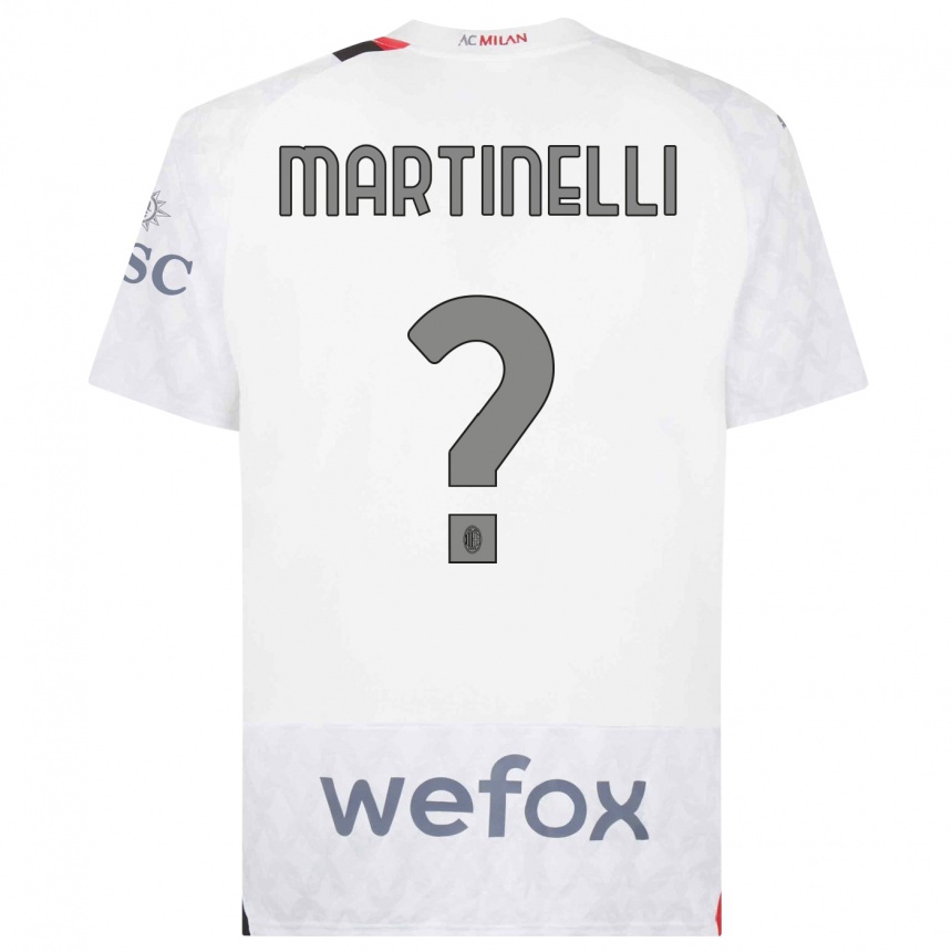 Men  Riccardo Martinelli #0 White Away Jersey 2023/24 T-Shirt