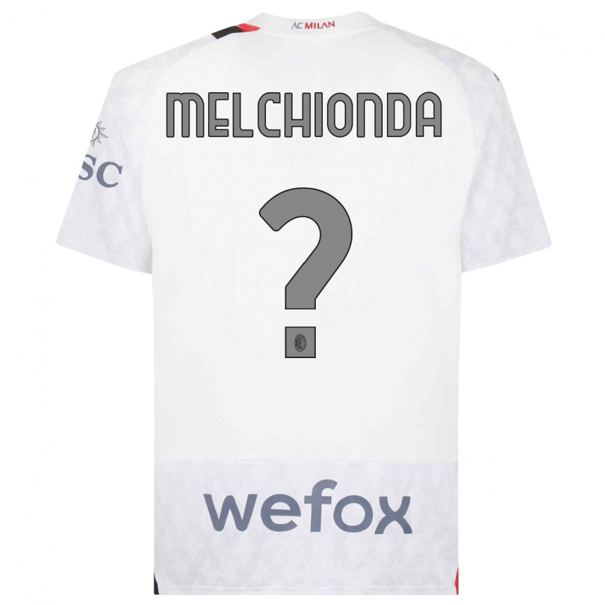 Men  Marco Melchionda #0 White Away Jersey 2023/24 T-Shirt