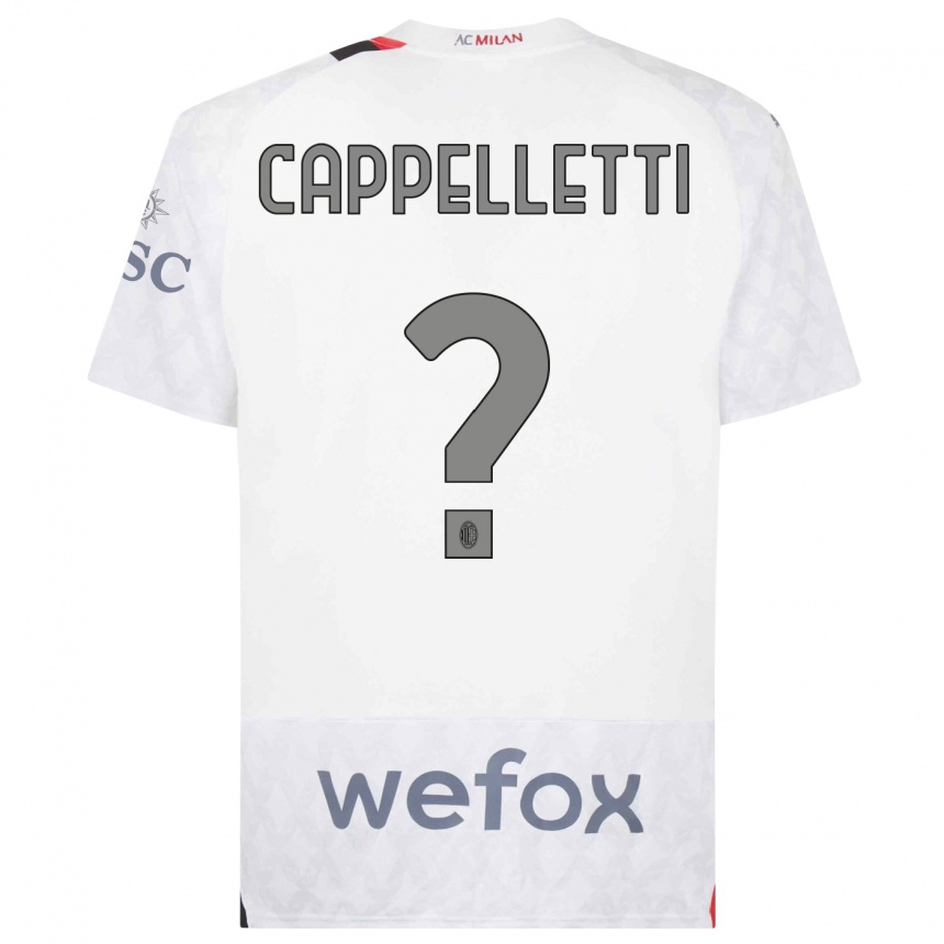 Men  Mattia Cappelletti #0 White Away Jersey 2023/24 T-Shirt